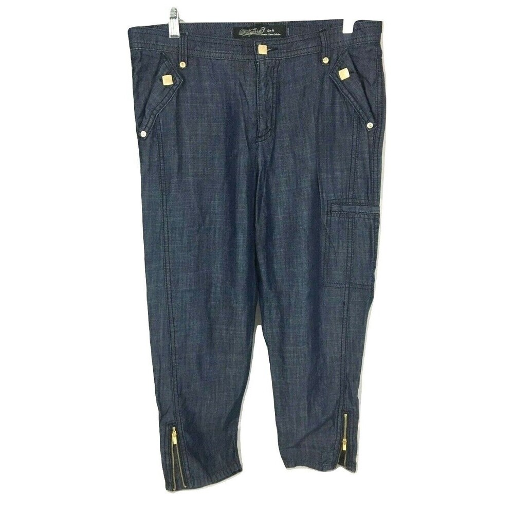 Sunrise 51 premium Womens Denim Collection Sz 28 Blue Capri Ankle Zip Pants